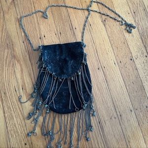 Free People Luella suede leather chain stars and moons crossbody purse ⭐️